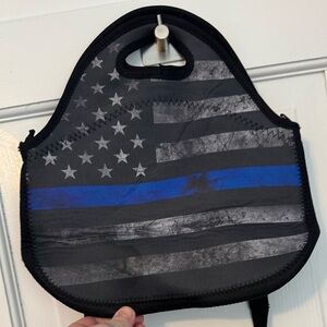 Stylish Thin Blue Line Insulated Lunch Tote | Neoprene Shoulder Bag, unique!